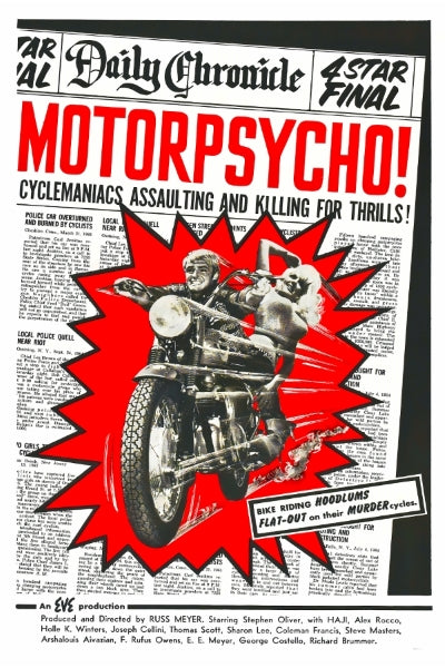 Vintage Movie Motor Psychos Remastered - Postickers™ Poster Print