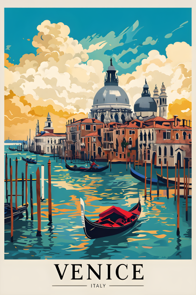 Travel Venice Italy - Postickers™ Poster Print