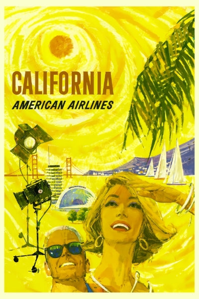 Travel California via American Airlines - Postickers™ Poster Print