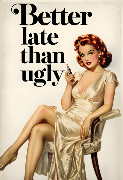 Better Late Than Ugly - Postickers™ Poster Print