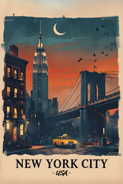 Travel New York City USA - Postickers™ Poster Print