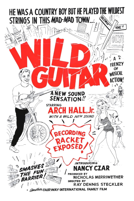 Vintage Music Wild Guitar Remastered - Postickers™ Poster Print