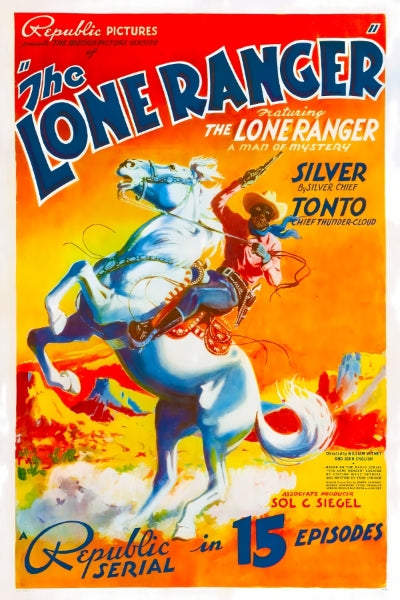Vintage TV The Lone Ranger Remastered - Postickers™ Poster Print