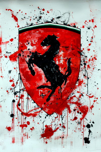 Ferrari Splatter - Postickers™ Poster Print