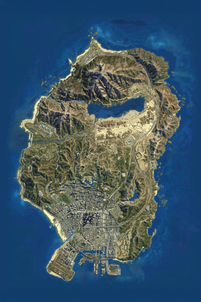 HUGE GTAV MAP - Postickers™ Poster Print