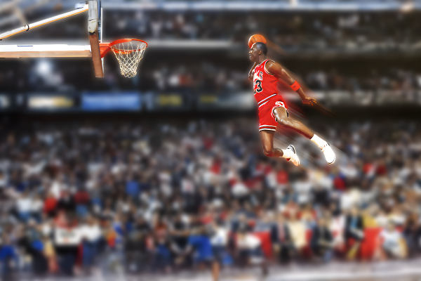 MJ The Dunk of 2-7-87 - Postickers™ Poster Print