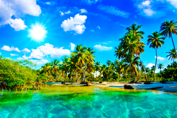 Travel Tropical Island Retreat - Postickers™ Poster Print